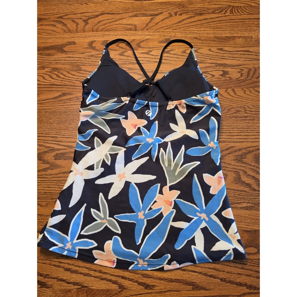 Nani Swimwear Raven V-Neck Tankini Top Womens Size Medium Floral Ruched - Picture 3 of 5